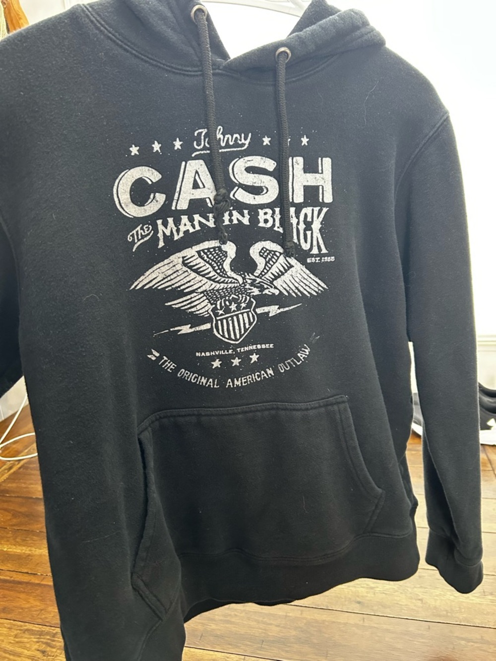 NFINITY Black Graphic 'CASH The Man In Black' Pullover Hoodie